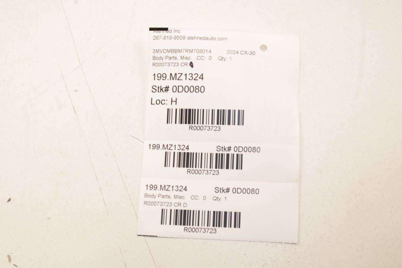 20-25 Mazda CX-30 2.5 S FR LH Door Run Channel w Molding and Weatherstrip *ReaD* - Alshned Auto Parts