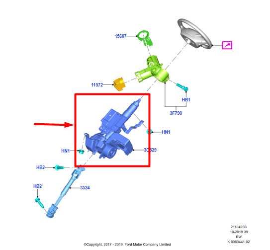 2018-2022 Ford EcoSport Steering Column Assembly GN15-3D077-AA OEM - Alshned Auto Parts