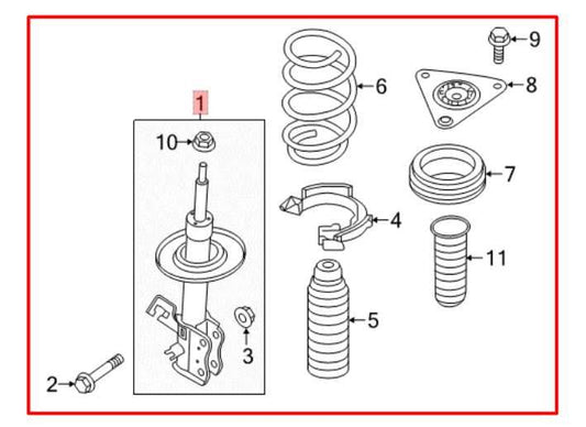 20-22 Nissan Rogue Sport SL AWD Front Right Side Suspension Shock Strut Absorber - Alshned Auto Parts