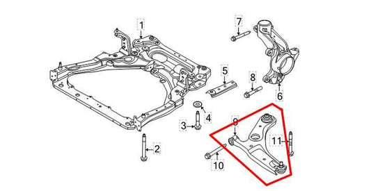 20-24 Nissan Sentra Front Left Side Suspension Lower Control Arm 54501-6LB0A OEM - Alshned Auto Parts