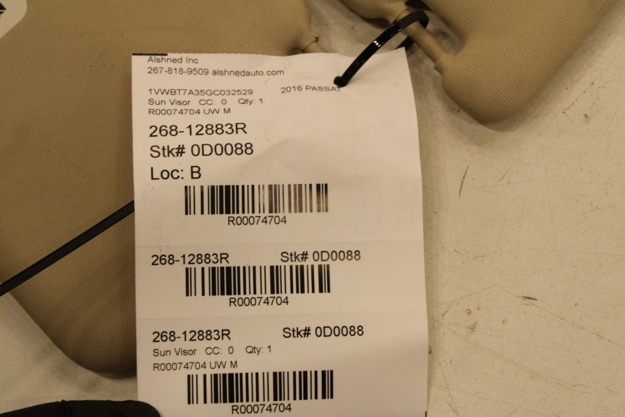 2012-16 Volkswagen Passat SE Front RH LH Sun Visor w/ Illuminated Mirror *ReaD* - Alshned Auto Parts