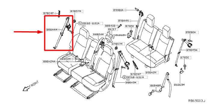 14-20 Infiniti QX60 Rear Right Side 2nd Row Seat Belt Retractor 88844-3JA1B OEM - Alshned Auto Parts