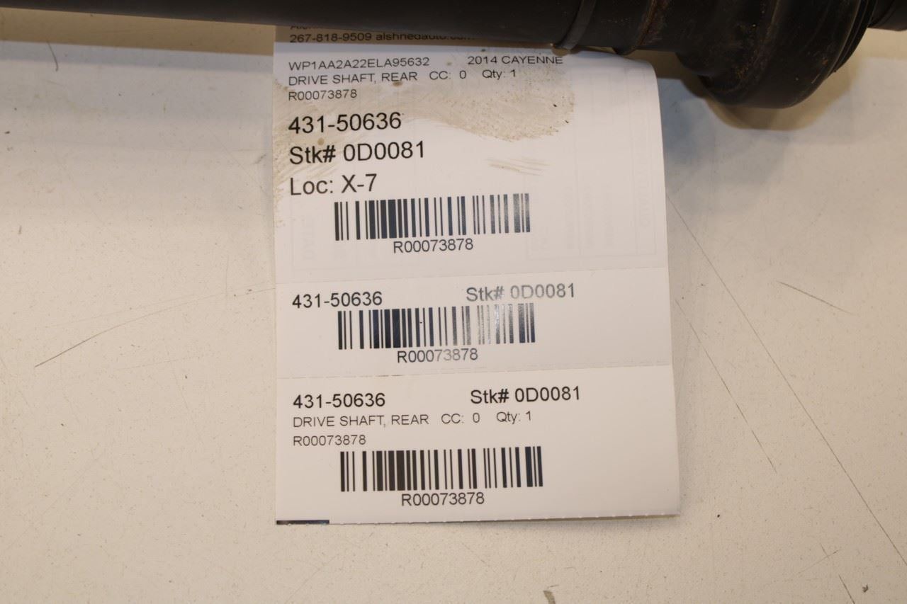 11-18 Porsche Cayenne Platinum 3.6L AWD Rear Drive Shaft Propeller 7P5-521-102-N - Alshned Auto Parts