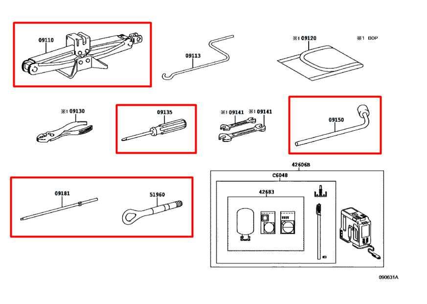 2013-20 Lexus GS350 3.5L Lift Jack and Tool Kit w/ Holder Container 09111-30160 - Alshned Auto Parts