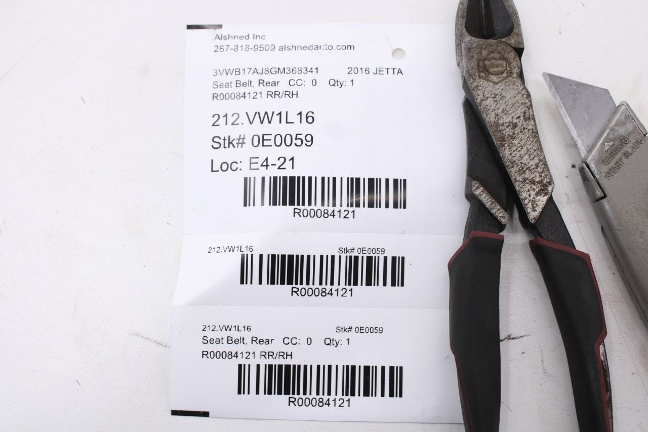 11-18 Volkswagen Jetta Sport Rear Passenger RH Side 2nd Row Seat Belt Retractor - Alshned Auto Parts