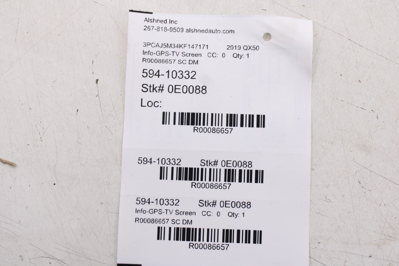 2019 Infiniti QX50 ESSENTIAL Dash Information 8.0 Display 28387-5NA1A OEM *ReaD*18