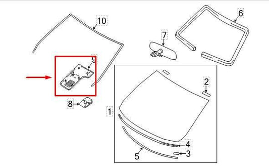 17-22 Nissan Rogue Sport SL AWD Windshield Lane Assist Camera Cover 284L8-6MA0A - Alshned Auto Parts