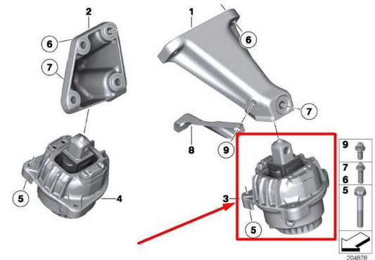 2010-15 BMW 750i xDrive 4.4L AWD Front Left Side Engine Support Mount Insulator - Alshned Auto Parts