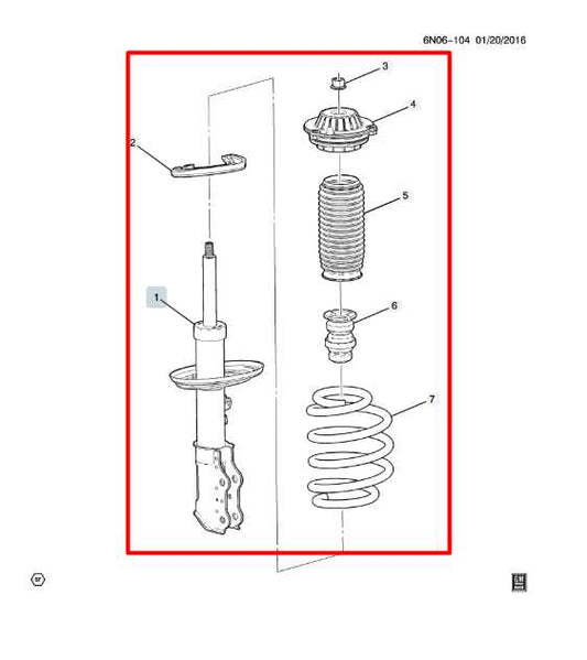 2019-24 Chevrolet Blazer 2LT FWD Front Passenger Right Side Shock Strut Absorber - Alshned Auto Parts