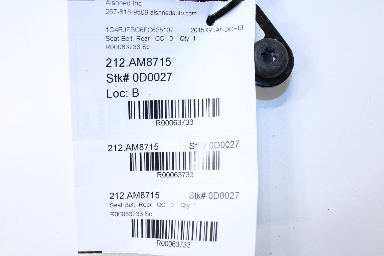 11-18 Jeep Grand Cherokee Rear RH or LH Side 2nd Row Seat Belt Buckle 1LW83DX9AD - Alshned Auto Parts