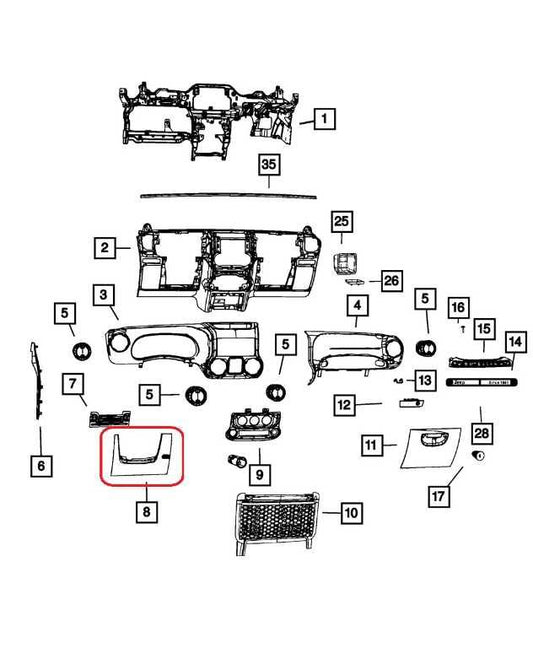 11-18 Jeep Wrangler Sport 2dr Lower Dash Steering Column Opening Cover 1PJ33TRMA - Alshned Auto Parts