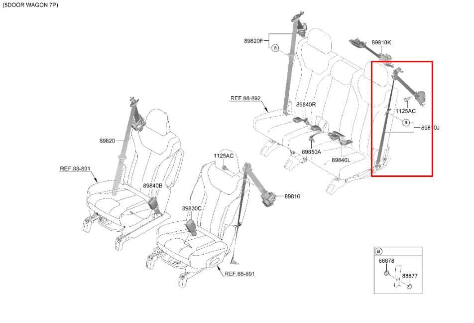 20-26 Hyundai Palisade Limited Rear Driver Left Side 3rd Row Seat Belt Retractor1