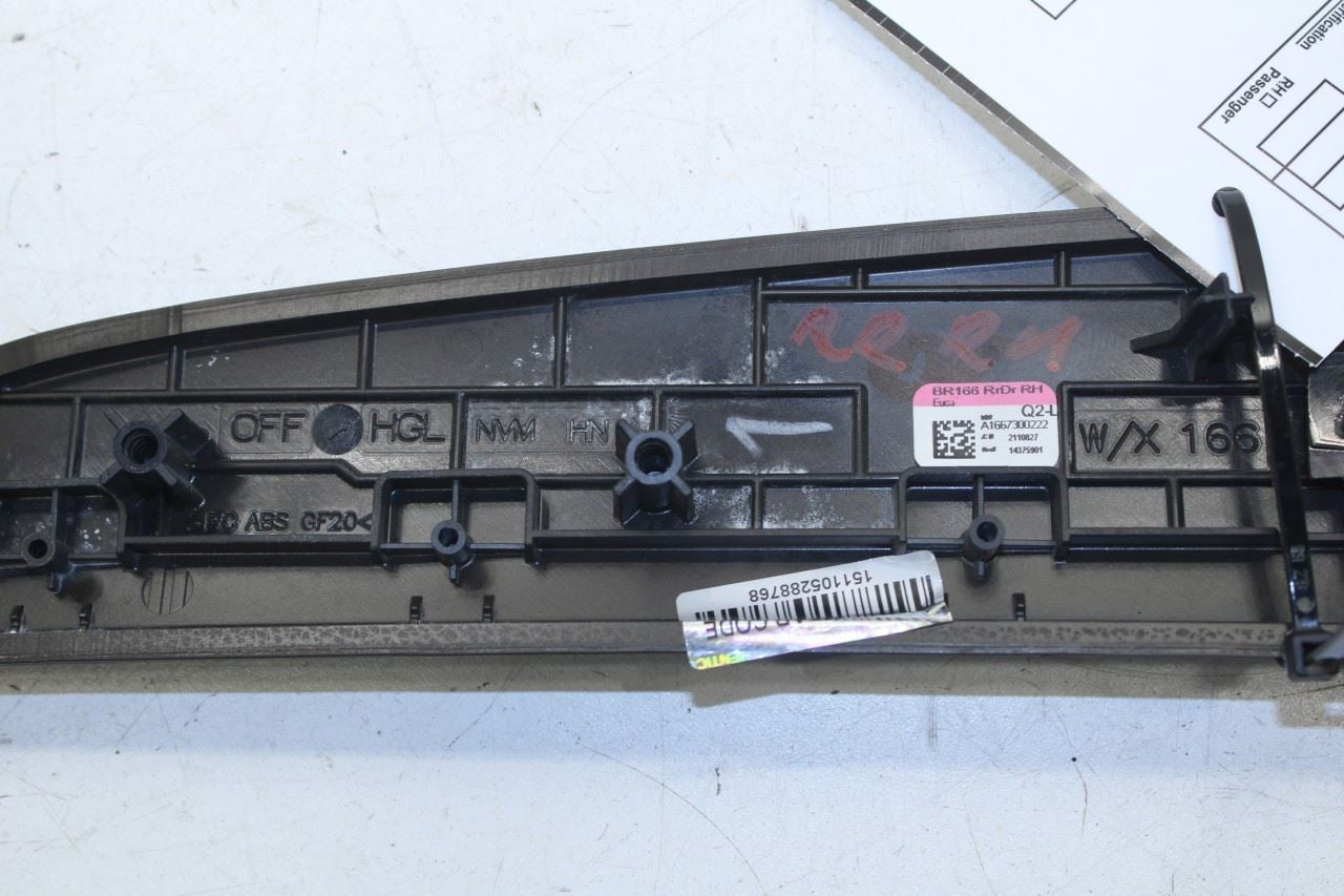 12-15 Mercedes-Benz ML350 Rear Right Door Interior Handle w/ Trim 166-760-06-61 - Alshned Auto Parts