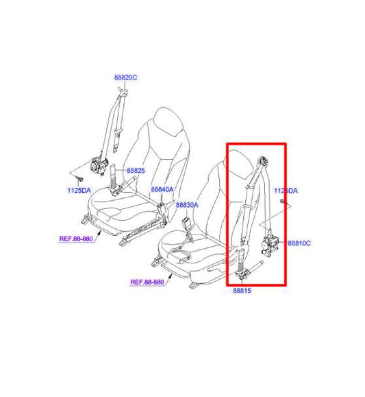 2011-2017 Hyundai Veloster 1.6L FWD Front Driver Left Side Seat Belt Retractor - Alshned Auto Parts