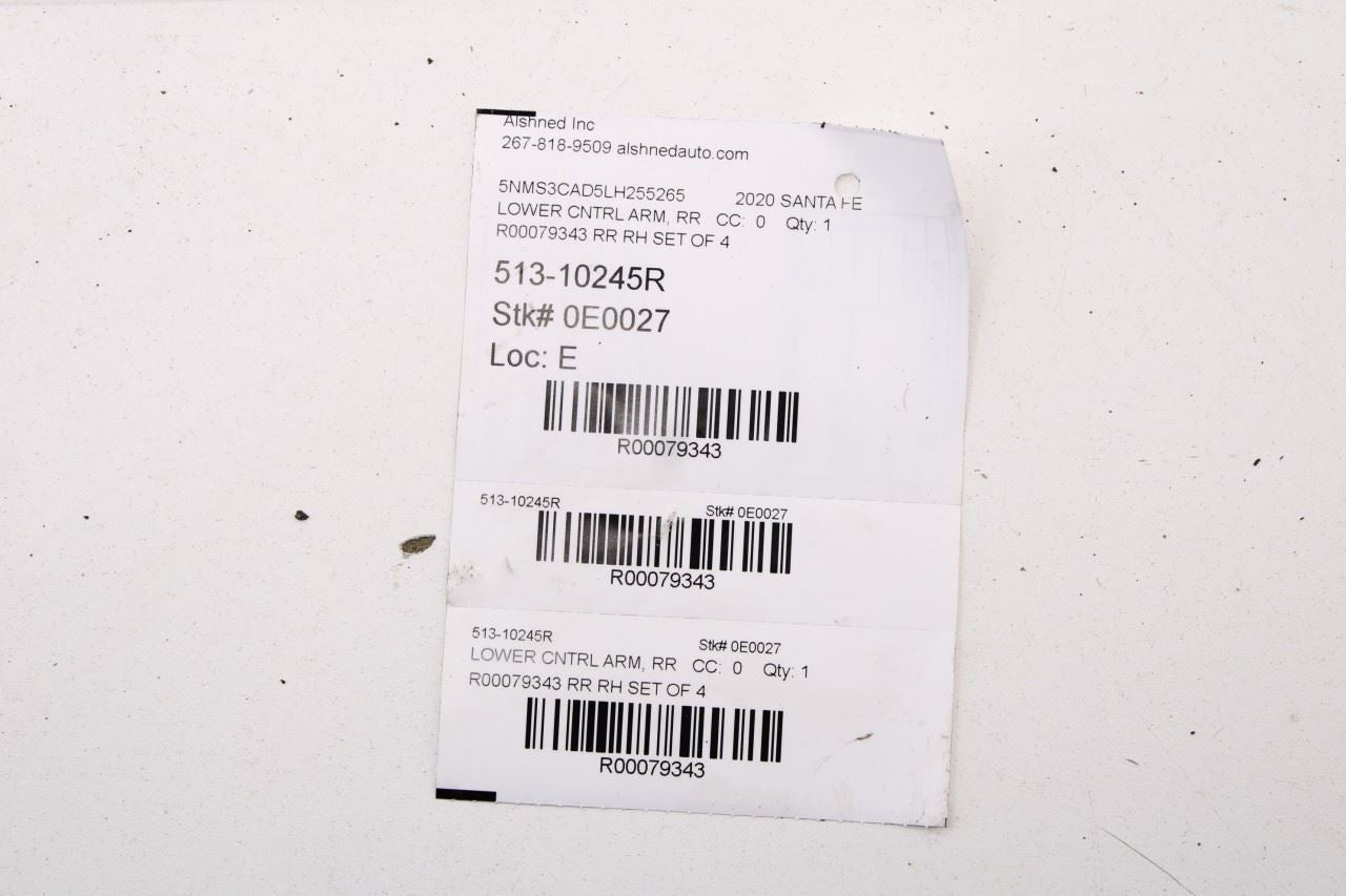 19-20 Hyundai Santa Fe SEL AWD Rear RH Side Lower and Upper Control Arm Set of 4 - Alshned Auto Parts