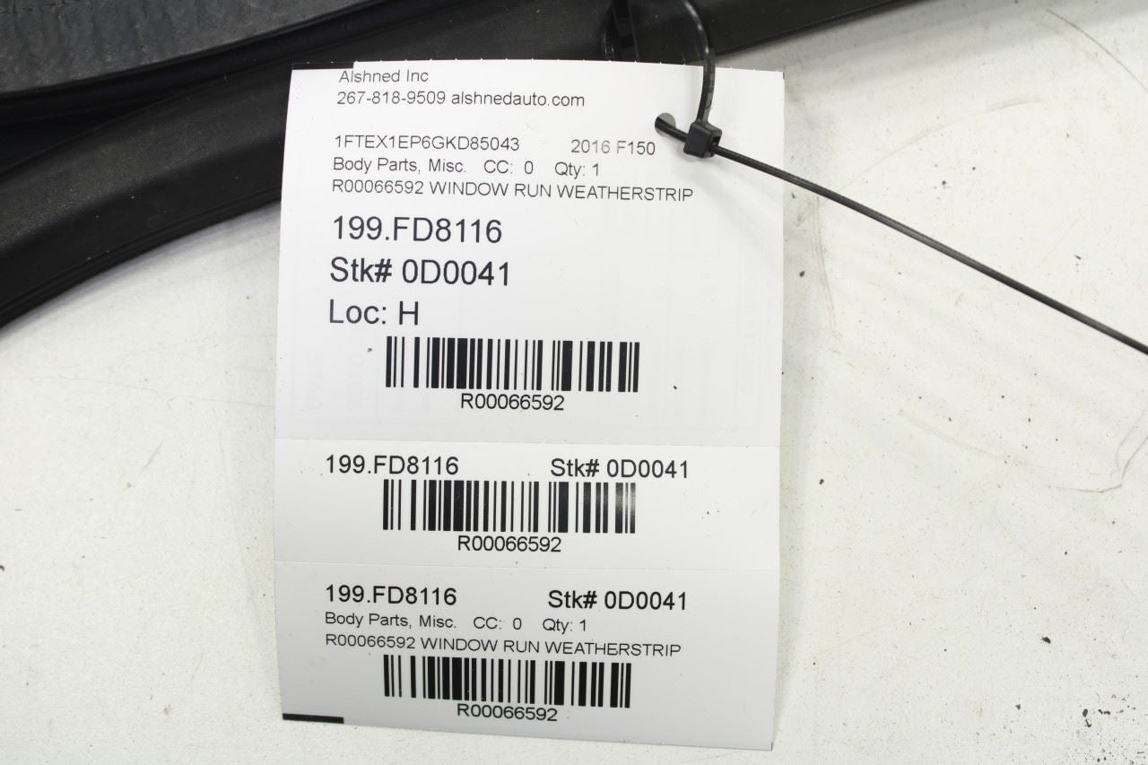 2015-20 Ford F150 SuperCab RR LH Door Run Channel Outer Inner Belt Weatherstrip - Alshned Auto Parts