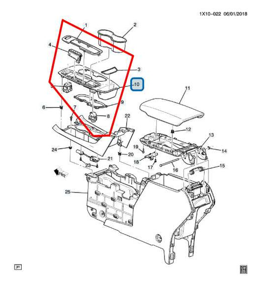 18-24 Chevrolet Equinox LT Console Shifter Trim Bezel Plate w/ Switches 84538182 - Alshned Auto Parts