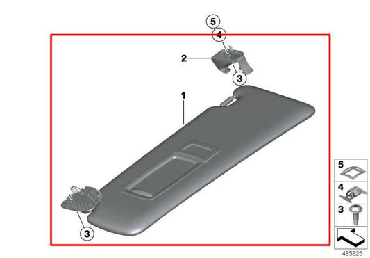 2013-2016 BMW 328i xDrive 2.0L Front Right Side Sun Visor w/ Illuminated Mirror - Alshned Auto Parts