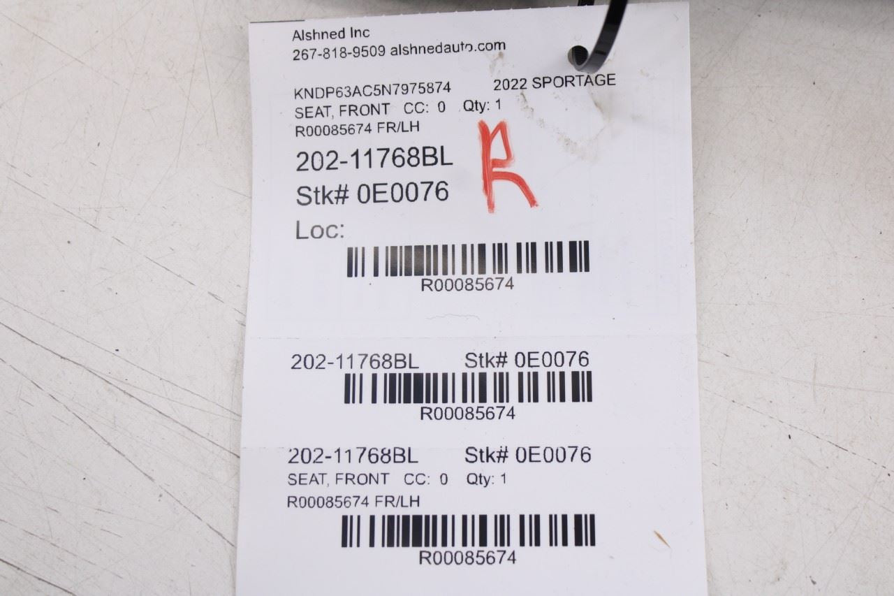 2020-22 Kia Sportage Nightfall Front Driver Left Side Seat Lower Cushion *ReaD* - Alshned Auto Parts