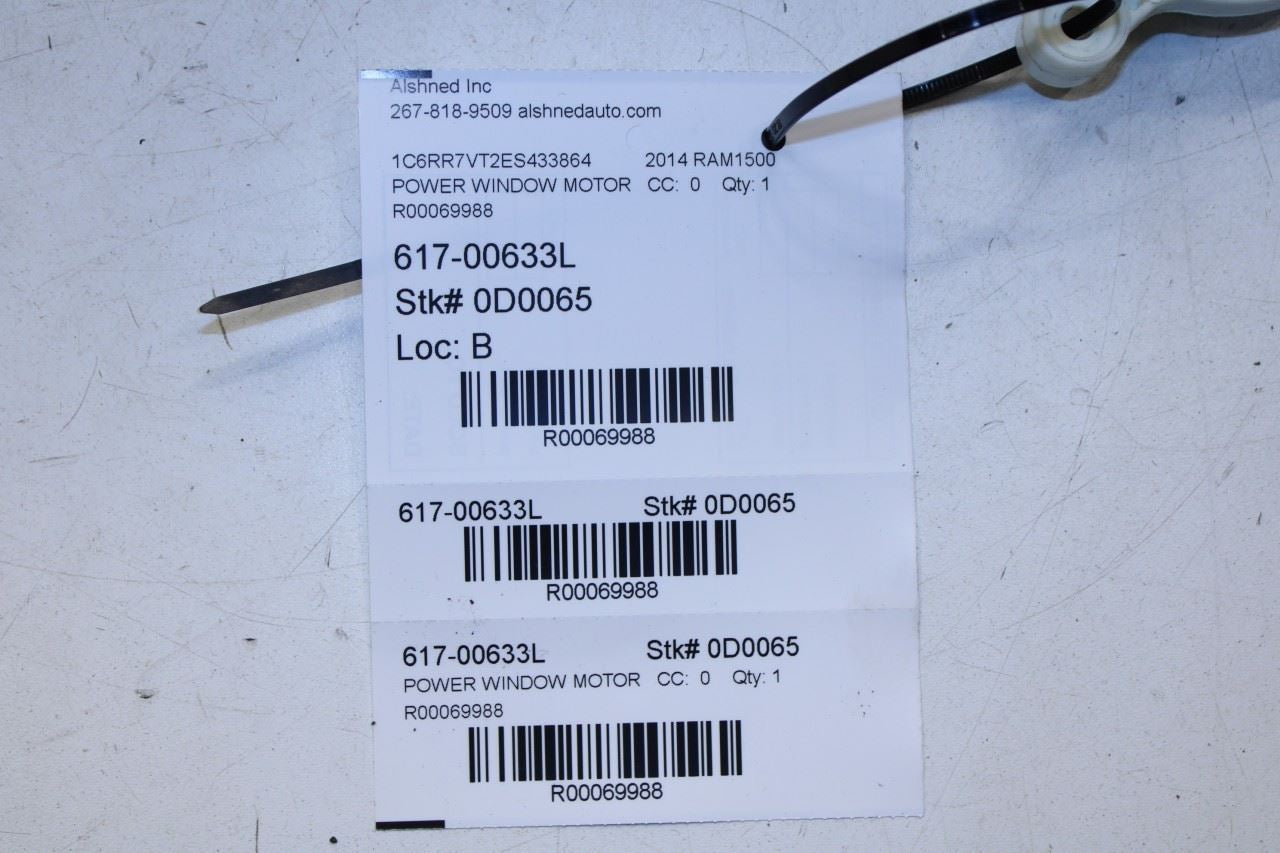 11-2018 RAM 1500 Crew Cab Laramie Front Left Door Power Window Motor 68044805AA - Alshned Auto Parts