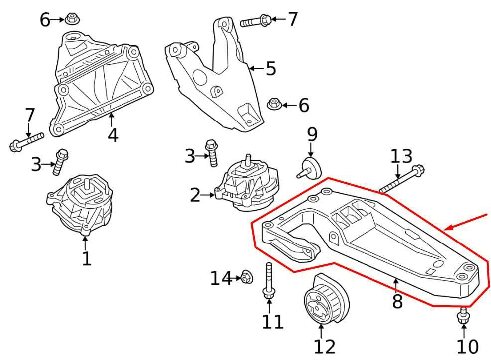 2011-17 BMW X3 xDrive28i Transmission Crossmember Gearbox Support Mount Bracket - Alshned Auto Parts