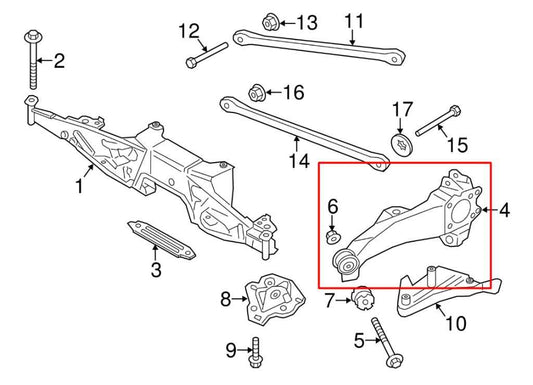 2016-19 Mini Cooper Clubman 4WD Rear LH Trailing Arm and Knuckle Hub 33326851579 - Alshned Auto Parts