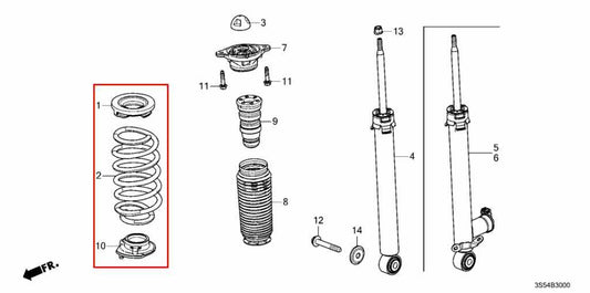 2023-26 Acura Integra A-Spec 1.5L FWD Rear Right and Left Side Coil Spring Pair - Alshned Auto Parts