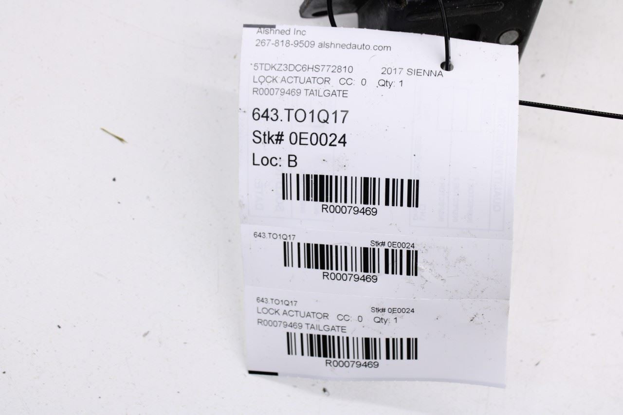 2011-2020 Toyota Sienna LE 3.5L FWD Rear Liftgate Back Door Lock Latch Actuator - Alshned Auto Parts