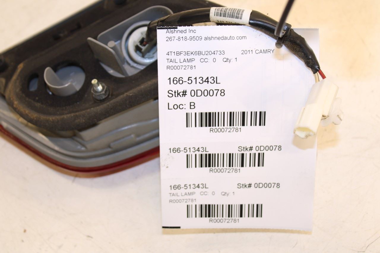 2009-11 Toyota Camry LE Rear Left Driver Side Inner Tail Light Lamp 81590-06230 - Alshned Auto Parts