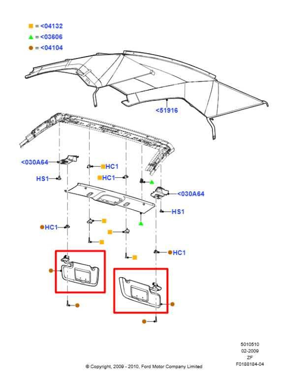10-11 Ford Mustang Premium Conv V6 Front RH and LH Side Sun Visor Set w/ Mirror - Alshned Auto Parts