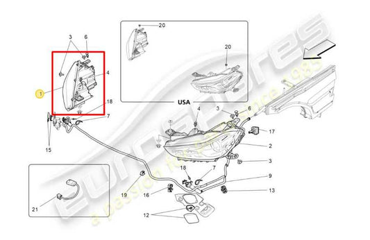 2015-17 Maserati Ghibli S Q4 Front Passenger Right Side HID Xenon Headlight Lamp - Alshned Auto Parts