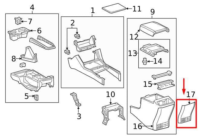 2015-2023 Toyota Tacoma SR5 Center Console Back Trim Cover Panel 58903-04010 OEM - Alshned Auto Parts