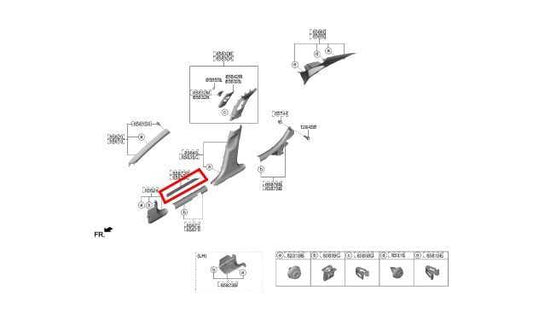 20-22 Hyundai Sonata SE Front Right and LH Door Step Sill Plate 85883-L0000-NNB - Alshned Auto Parts