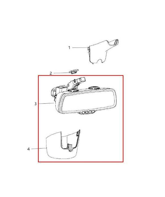 2014-2016 Dodge Durango SXT Interior Inside Rear View Mirror 68144049AF OEM - Alshned Auto Parts
