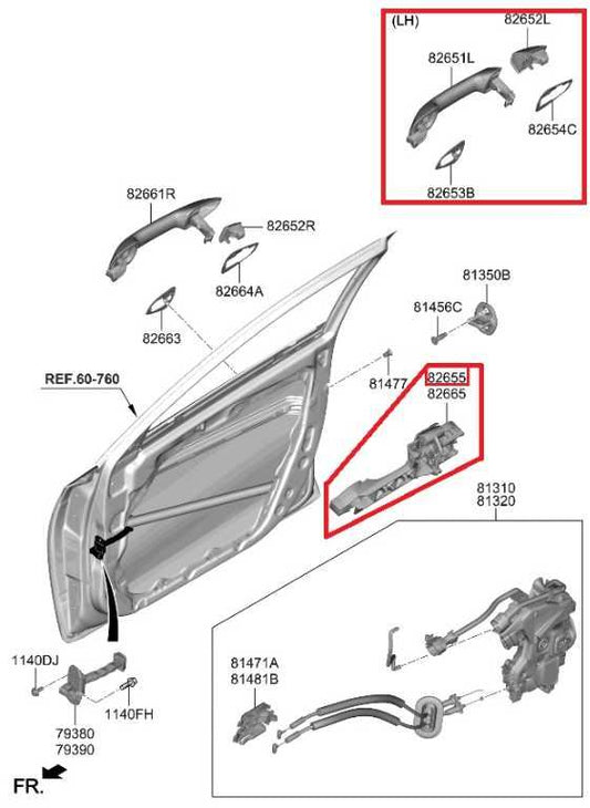 2019-2024 Kia Forte LXS Front Left Driver Side Exterior Door Handle 82651-M6210 - Alshned Auto Parts