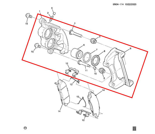 2020-24 Chevrolet Blazer 2LT Front Left Driver Side Brake Disc Caliper 13542336 - Alshned Auto Parts