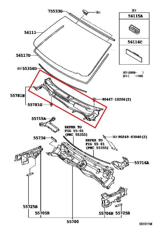 2006-2015 Lexus IS250 Front Windshield Cowl Vent Grille Panel 55708-53061 *ReaD* - Alshned Auto Parts