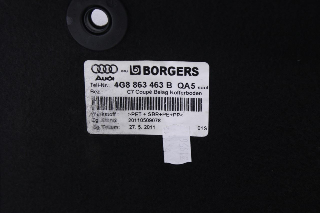12-18 Audi A7 Premium Rear Trunk Floor Cargo Cover Panel Hard Mat 4G8863463BQA517