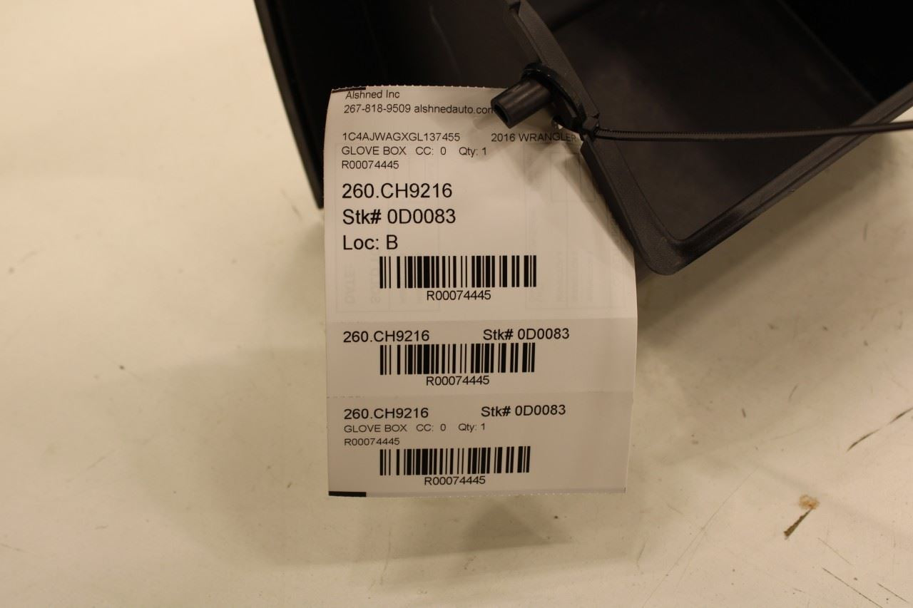 2011-2018 Jeep Wrangler Sport 2dr Glove Box Storage Compartment 1PJ291X9AB OEM - Alshned Auto Parts