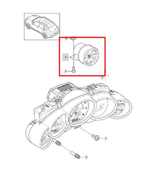 2011-2016 Porsche Cayenne Platinum 3.6L AWD Dashboard Center Upper Chrono Clock - Alshned Auto Parts