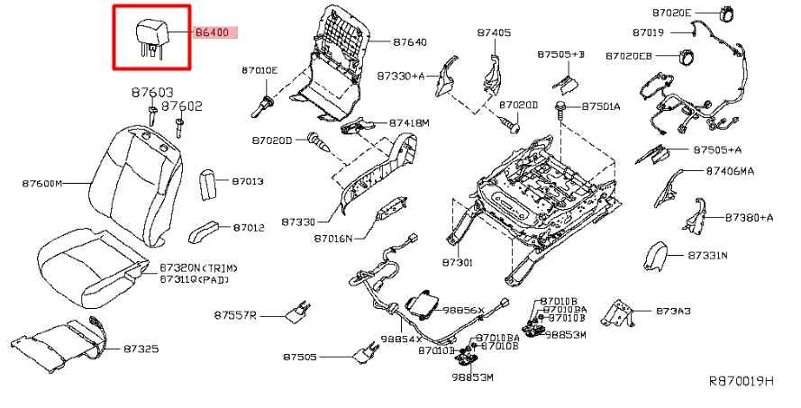 16-19 Nissan Pathfinder S 3.5L Front RH or LH Side Seat Headrest 86400-9PF0A OEM - Alshned Auto Parts