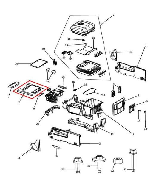 2013-2015 RAM 1500 Crew Cab Laramie Center Console Trim Bezel 1HS041FAAG OEM - Alshned Auto Parts