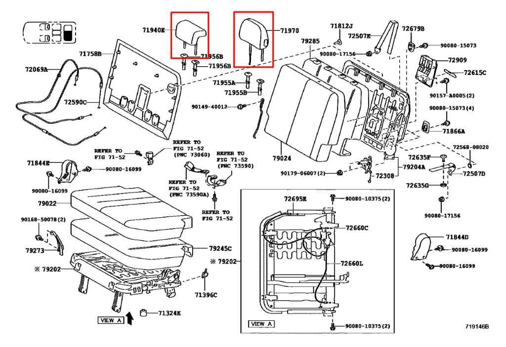 14-20 Toyota Sienna LE Rear Right Left Side and Center 3rd Row Seat Headrest Set - Alshned Auto Parts