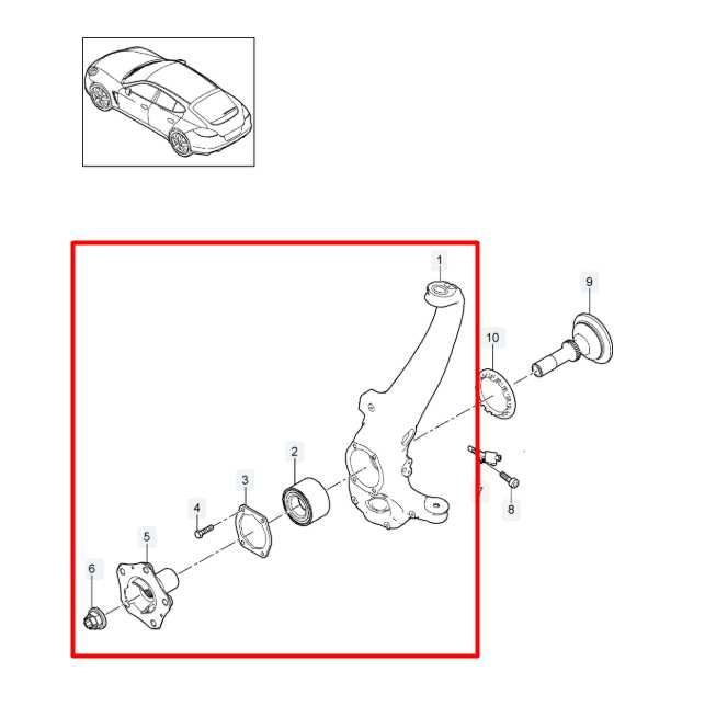 10-16 Porsche Panamera 4 3.6L AWD Front Passenger Right Side Spindle Knuckle Hub - Alshned Auto Parts