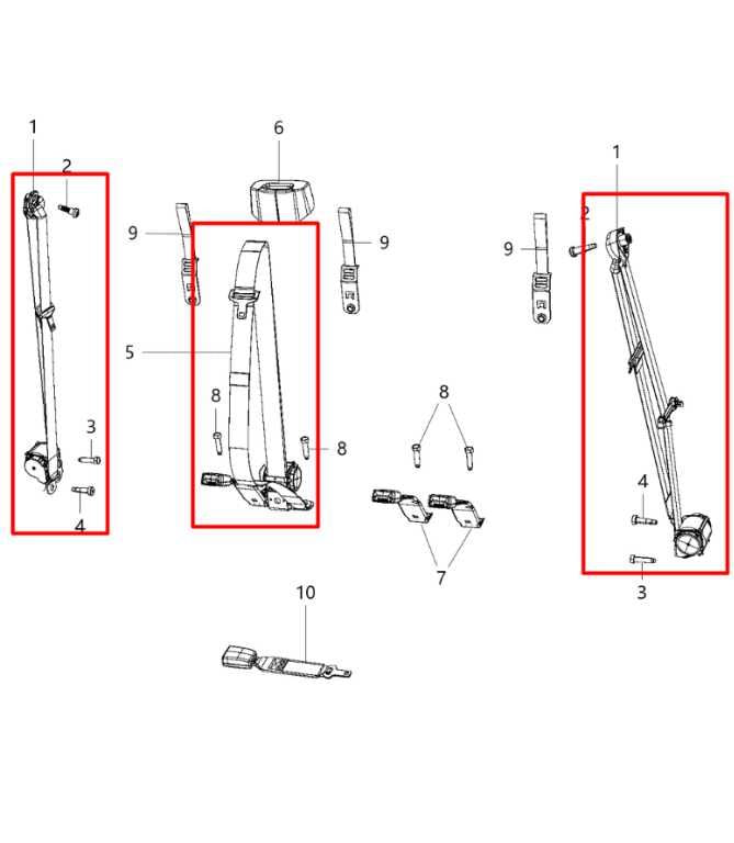 14-24 Ram 1500 Classic Quad Cab Rear RH LH Side and Center 2nd Row Seat Belt Set1