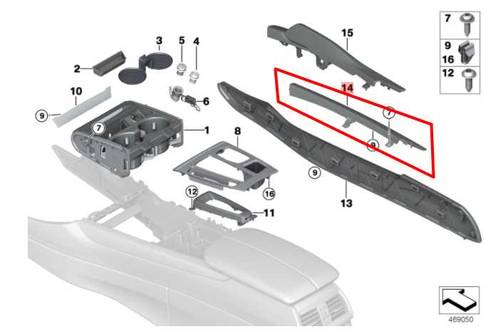 14-18 BMW X5 xDrive35i Center Console Right and Left Wood Trim Strip Set *ReaD* - Alshned Auto Parts