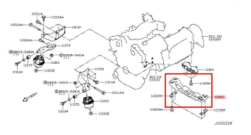 17-22 Infiniti Q60 Luxe AWD Rear Transmission Support Mount Bracket 11310-4HK5A - Alshned Auto Parts