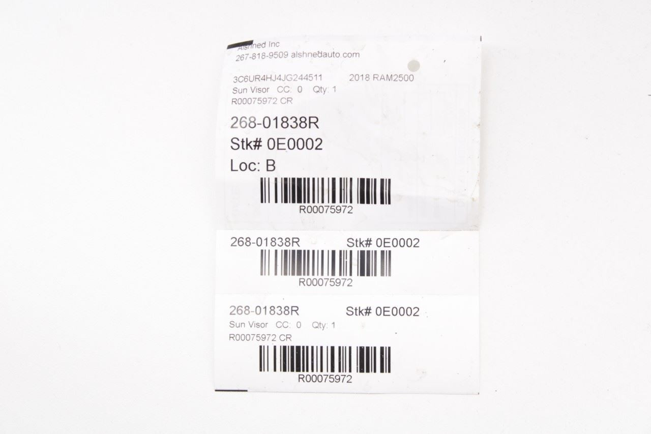 13-18 Ram 2500 Tradesman Crew Cab Front RH and LH Sun Visor Set w/ Mirror *ReaD* - Alshned Auto Parts