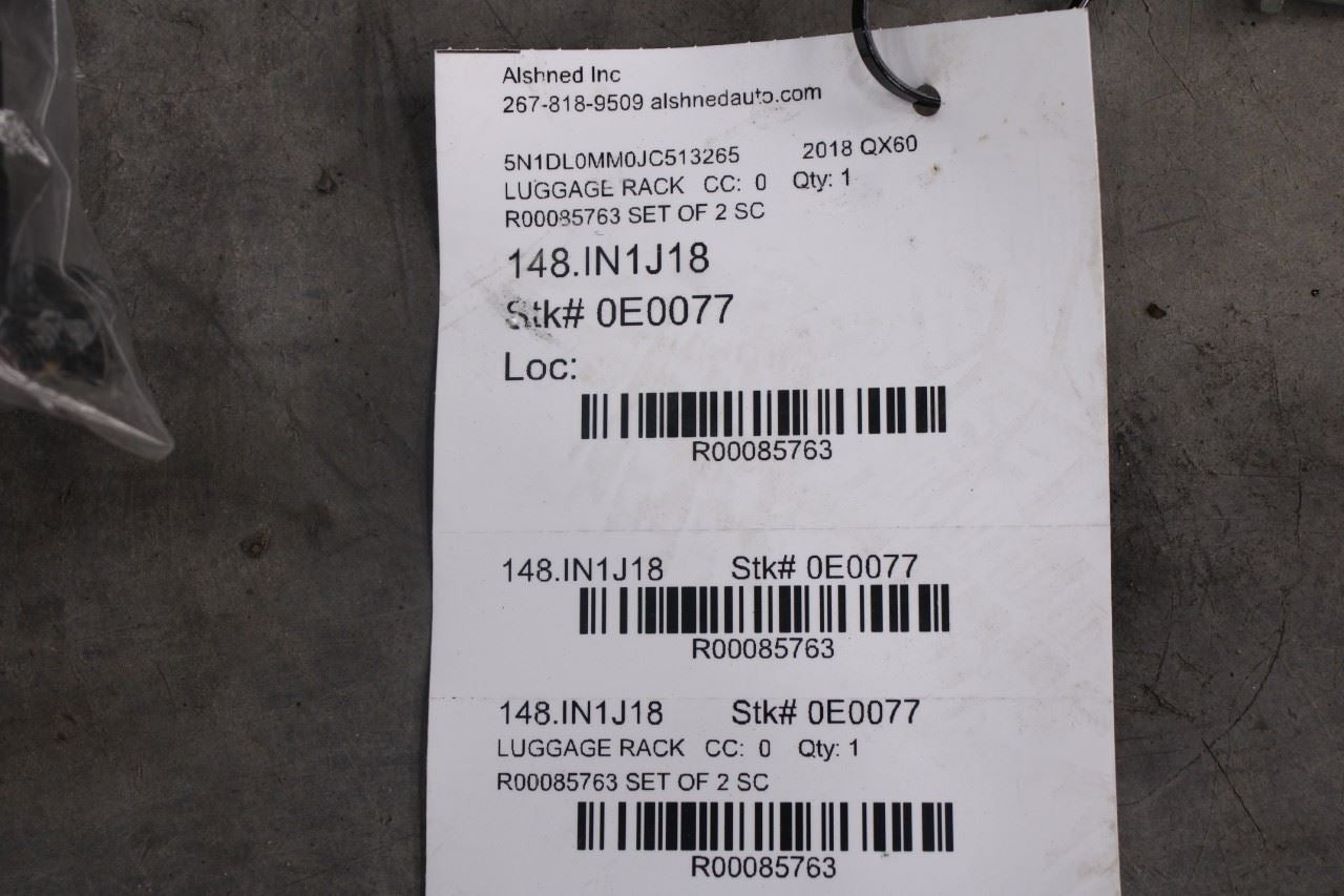 2016-20 Infiniti QX60 Left and Right Roof Luggage Carrier Rack Rail 73852-9NA5A22