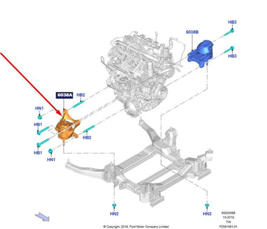 25-26 Ford Explorer Interceptor 3L AWD Front Right Engine Support Mount Bracket - Alshned Auto Parts